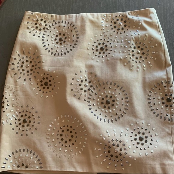 WHBM Bone Studded mini skirt Bone Beige Colored Classic Neutral - Picture 1 of 13